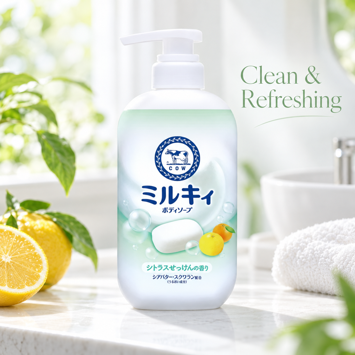 牛乳石碱 牛乳沐浴露 500ml 绿色款