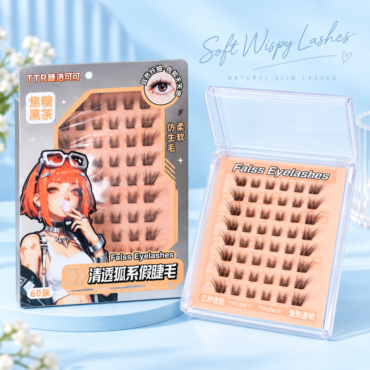 TTR 无胶簇状假睫毛 60簇