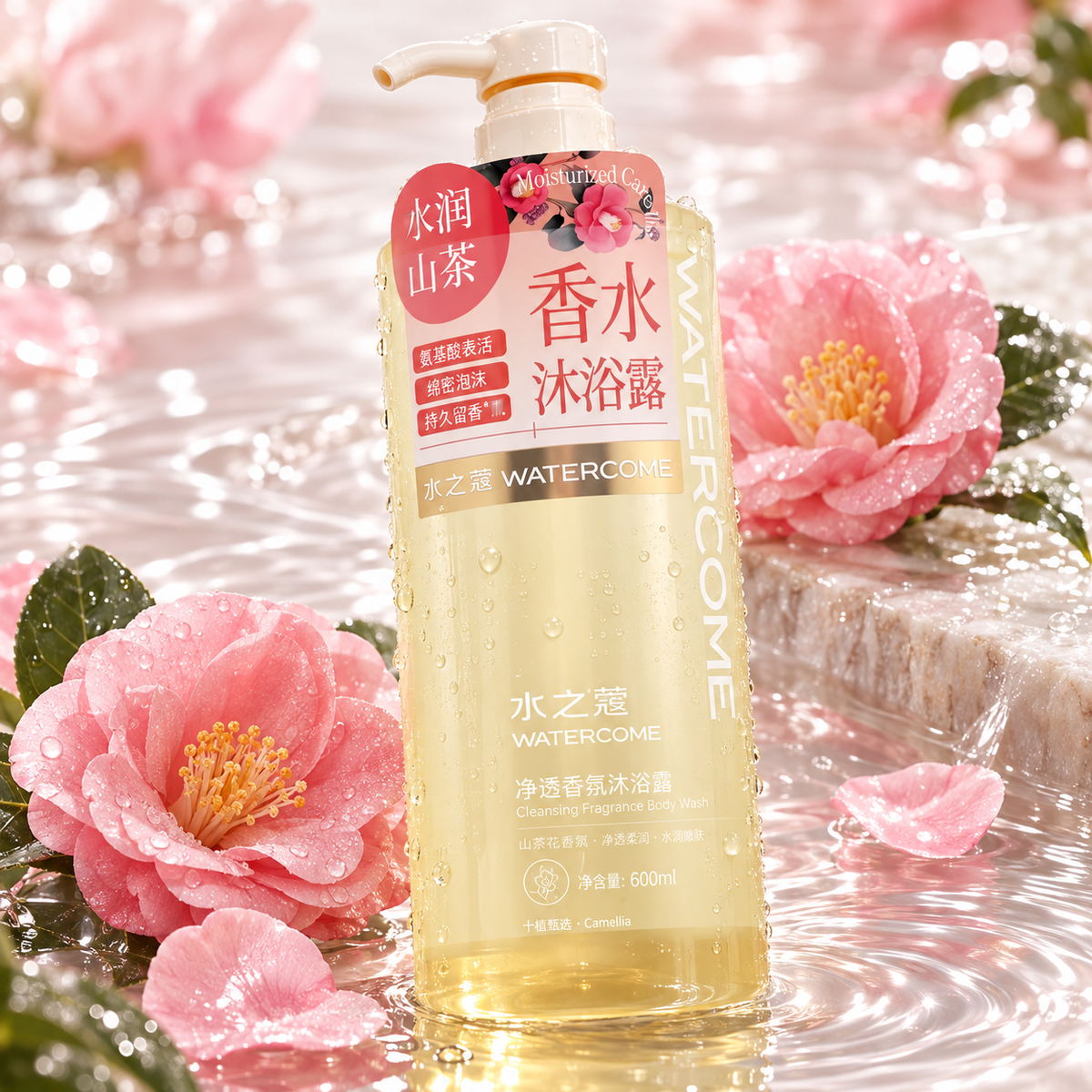 水之蔻净澈香氛沐浴露 600ml(山茶花香)
