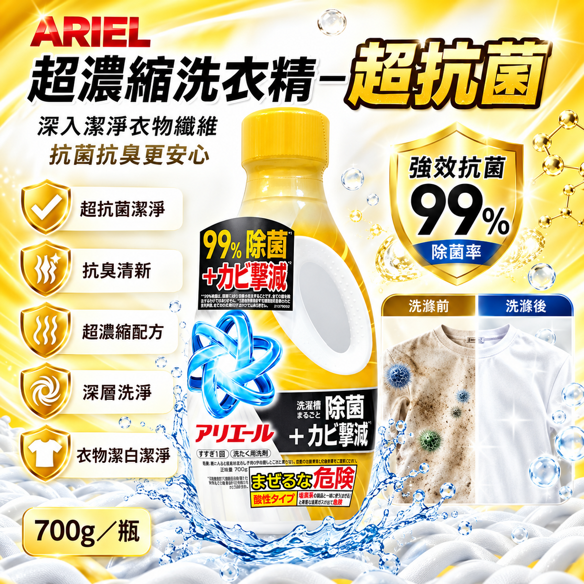 P&G Ariel Antibacterial Laundry Detergent