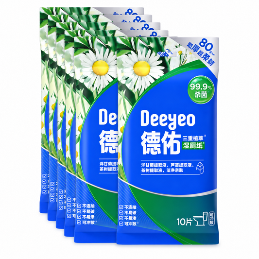 Deeyeo 蝶依小品三植萃可冲散湿厕纸 10 片装