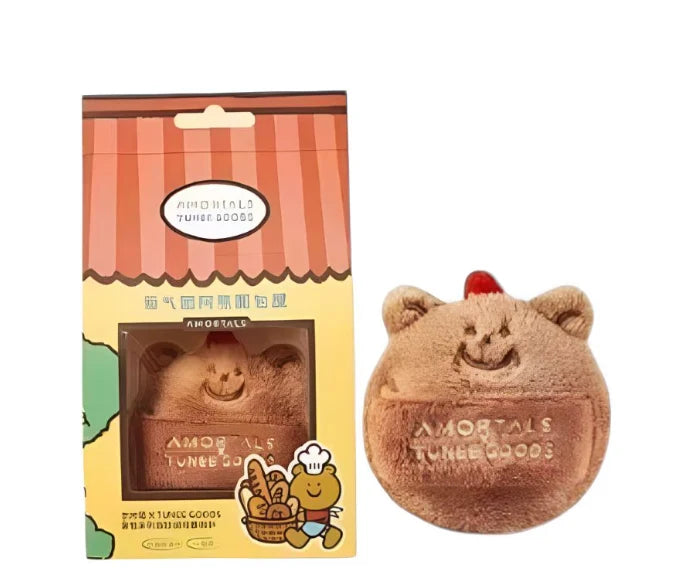 Amortals Soft Plush Bear Powder Puff,  Loose Powder Puff for Setting Makeup, Bread Series；Large Size
