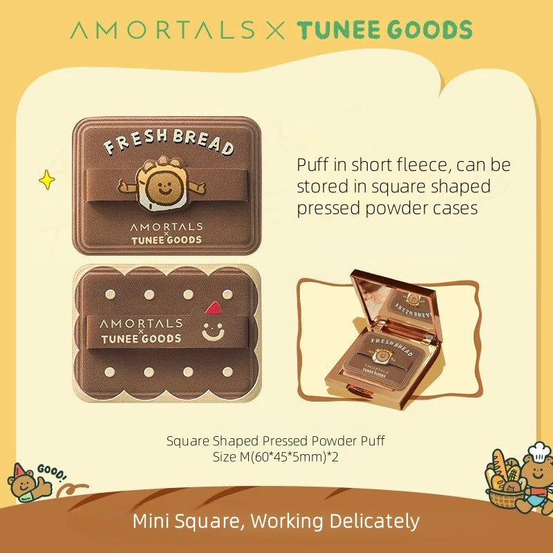 AMORTALS x TUNEE GOODS Soft Plush Square Compact Powder Puff Set (Medium Size)