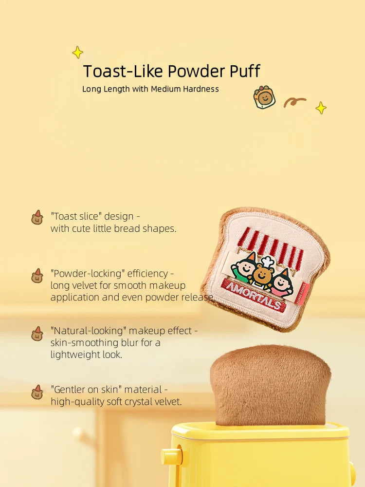 AMORTALS x TUNEE GOODS Bread Series Toast Plush Loose Powder Puff (Large Size)
