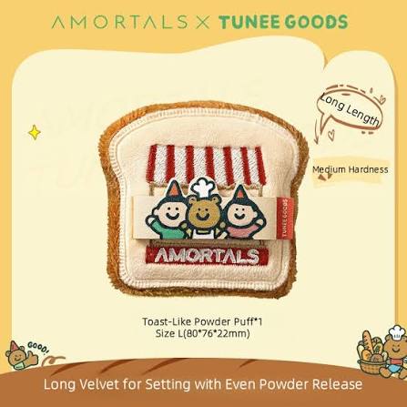 AMORTALS x TUNEE GOODS Bread Series Toast Plush Loose Powder Puff (Large Size)
