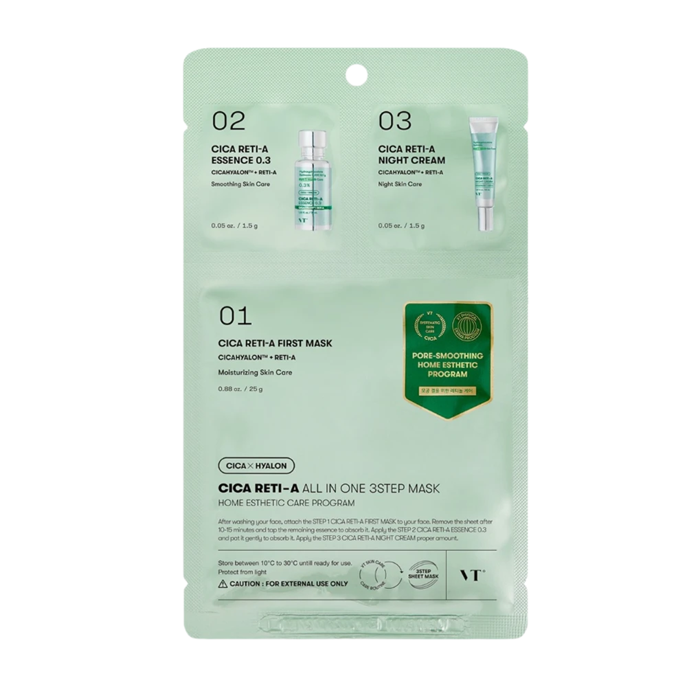 VT Cica Reti-A All In One 3 Step Mask with Cica Hyalon + Reti-A