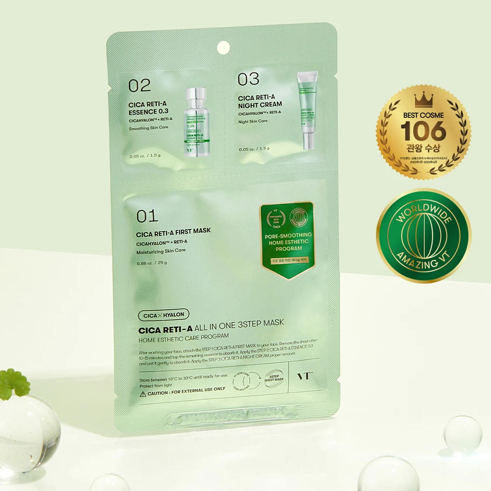 VT Cica Reti-A All In One 3 Step Mask with Cica Hyalon + Reti-A
